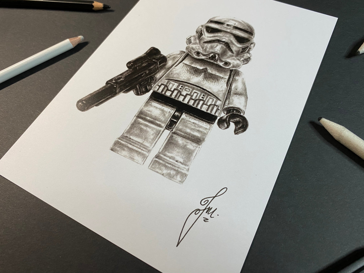 LEGO Stormtrooper Drawing (No background)- PRINT