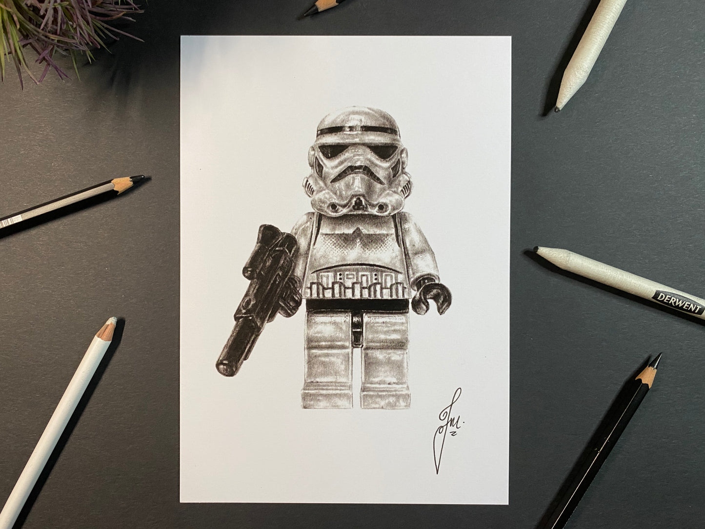 LEGO Stormtrooper Drawing (No background)- PRINT