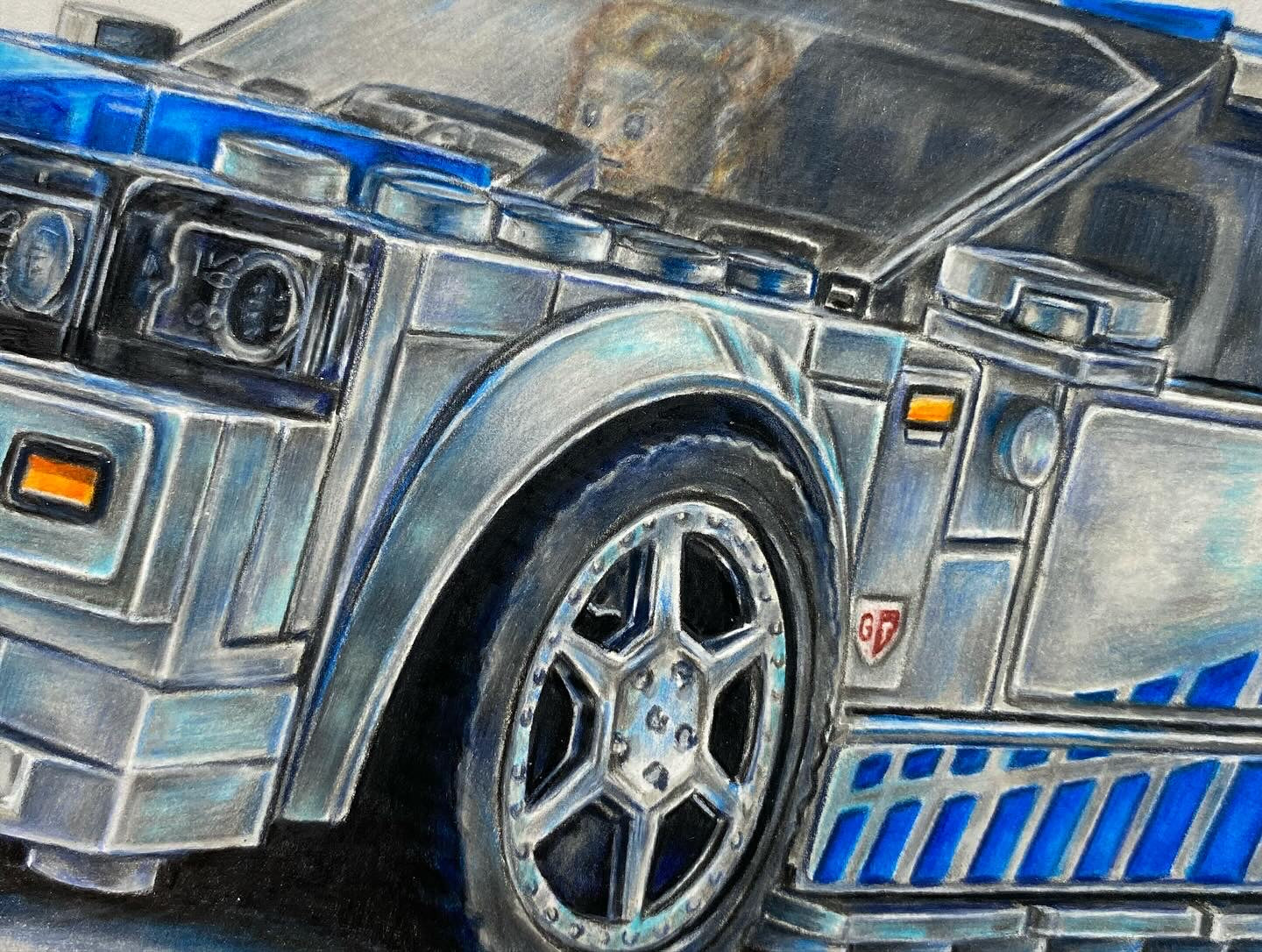 LEGO Nissan Skyline GTR R34 Drawing - PRINT