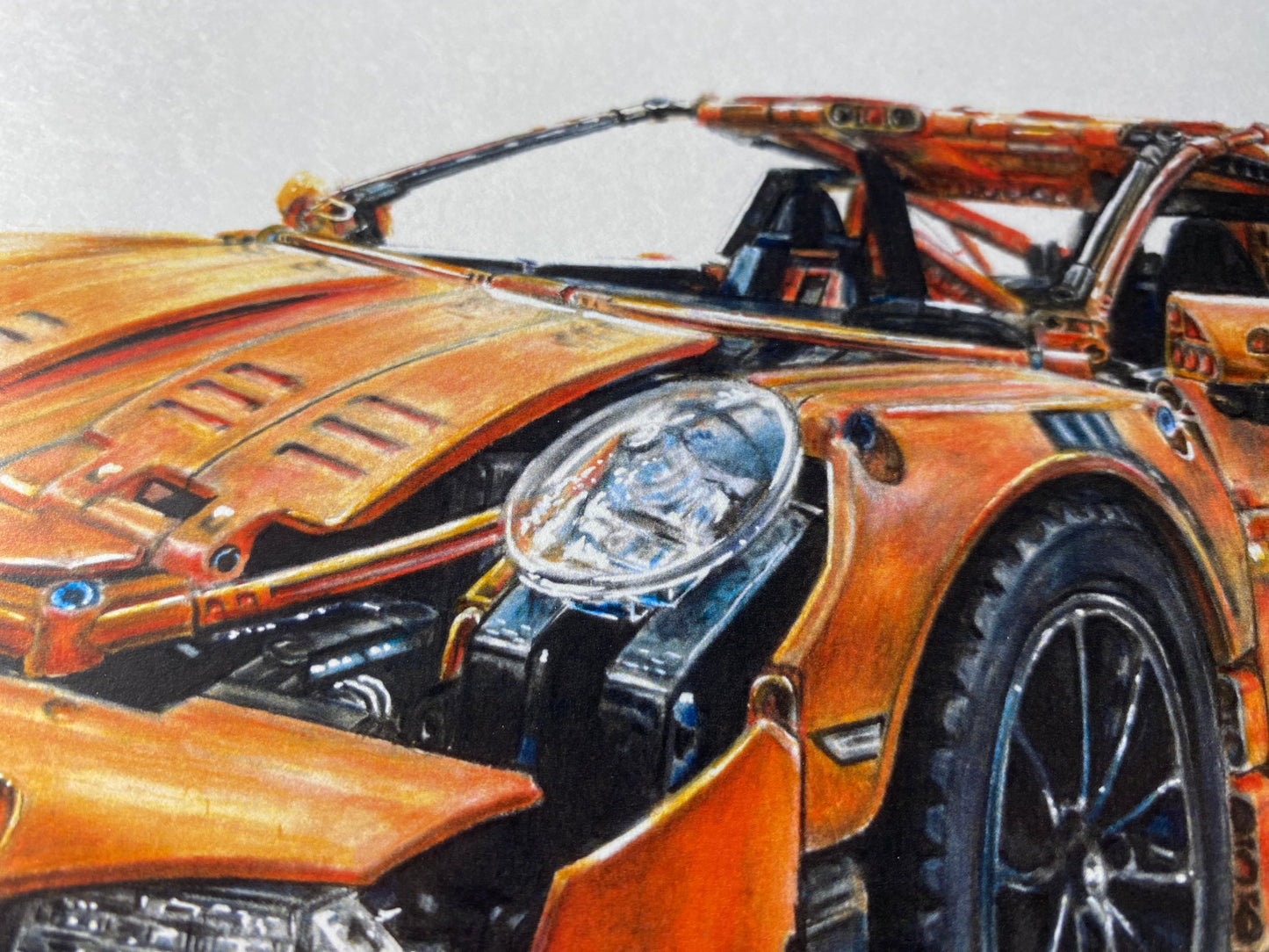 LEGO Technic Porsche 911 GT3 RS Drawing - PRINT