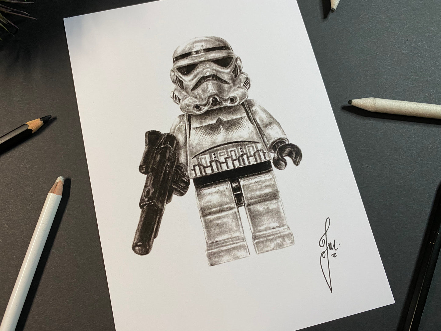 LEGO Stormtrooper Drawing (No background)- PRINT