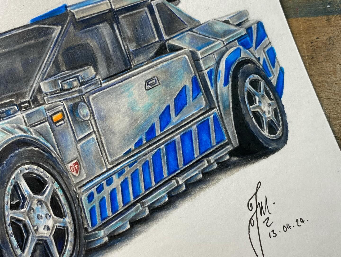 LEGO Nissan Skyline GTR R34 Drawing - PRINT