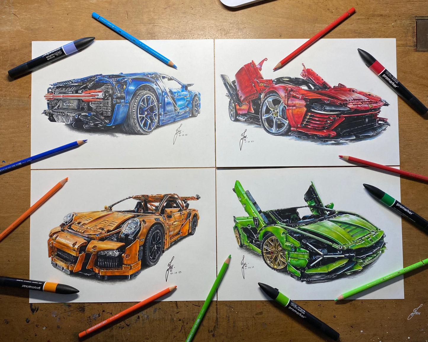 Bundle Of All 4 LEGO Technic Car Prints