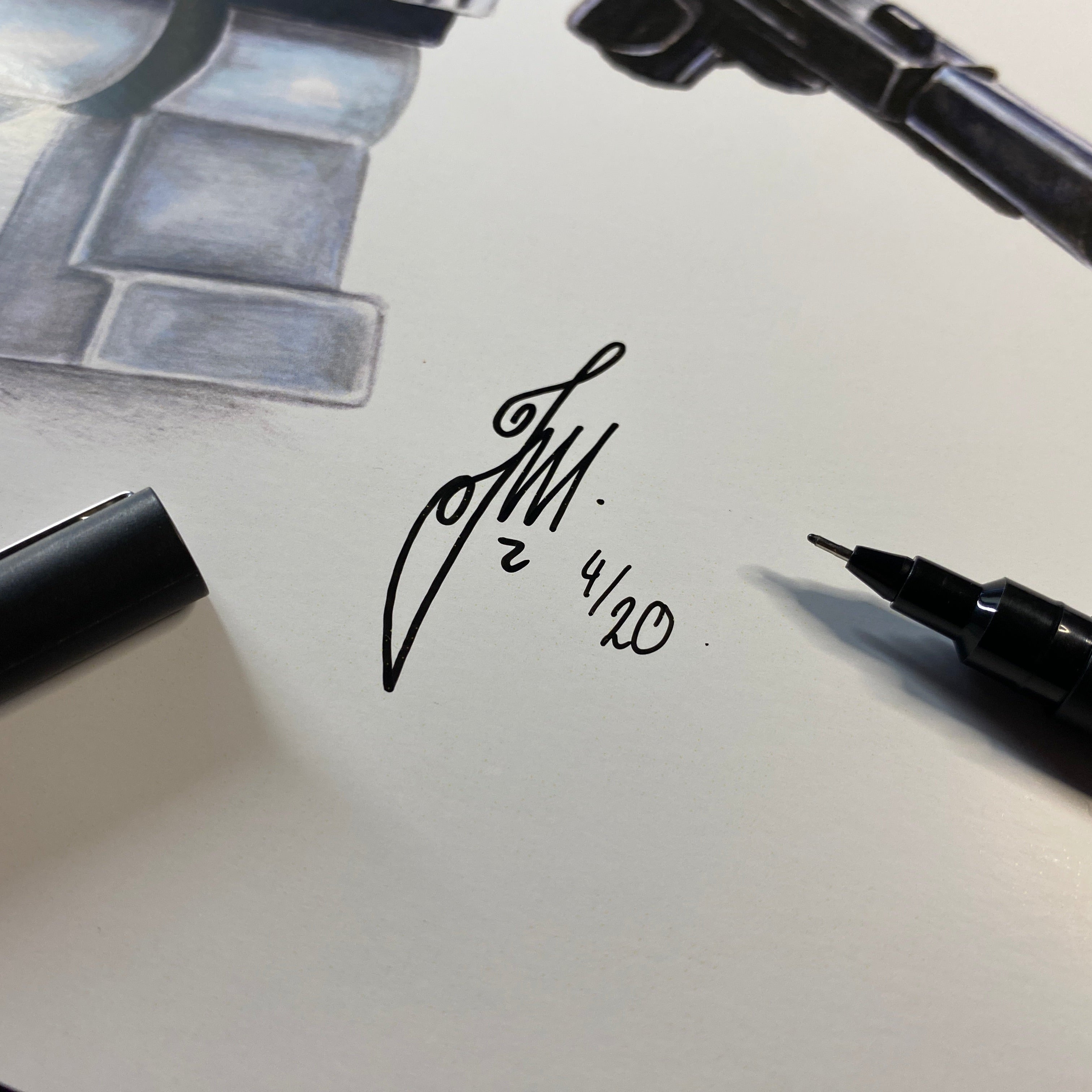 limited edition art print of my realistic coloured pencil drawing of the LEGO Shadowtrooper and stormtrooper Minifigures from starwars lego art by tom mothersole