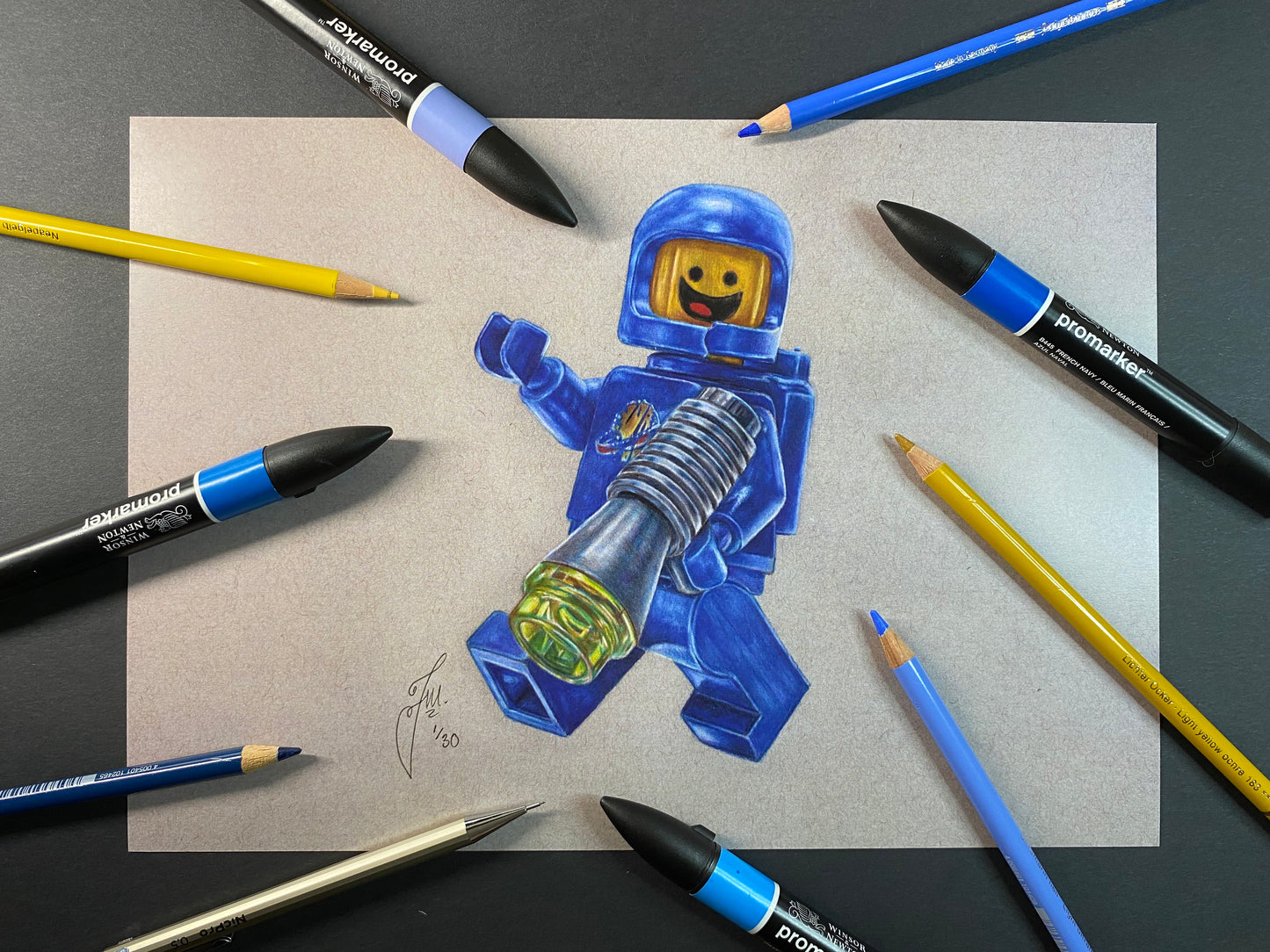 LEGO Spaceman Minifigure Drawing - PRINT