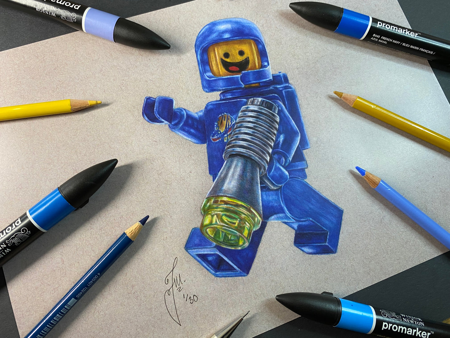 LEGO Spaceman Minifigure Drawing - PRINT