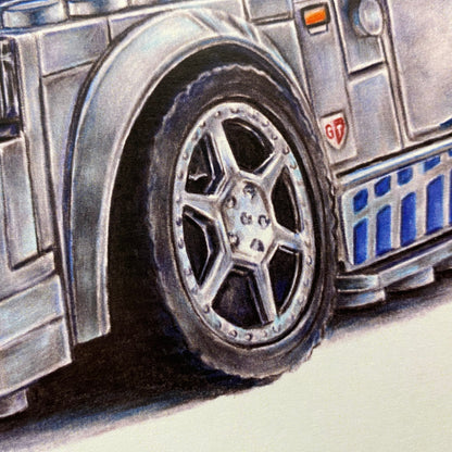 LEGO Nissan Skyline GTR R34 Drawing - PRINT