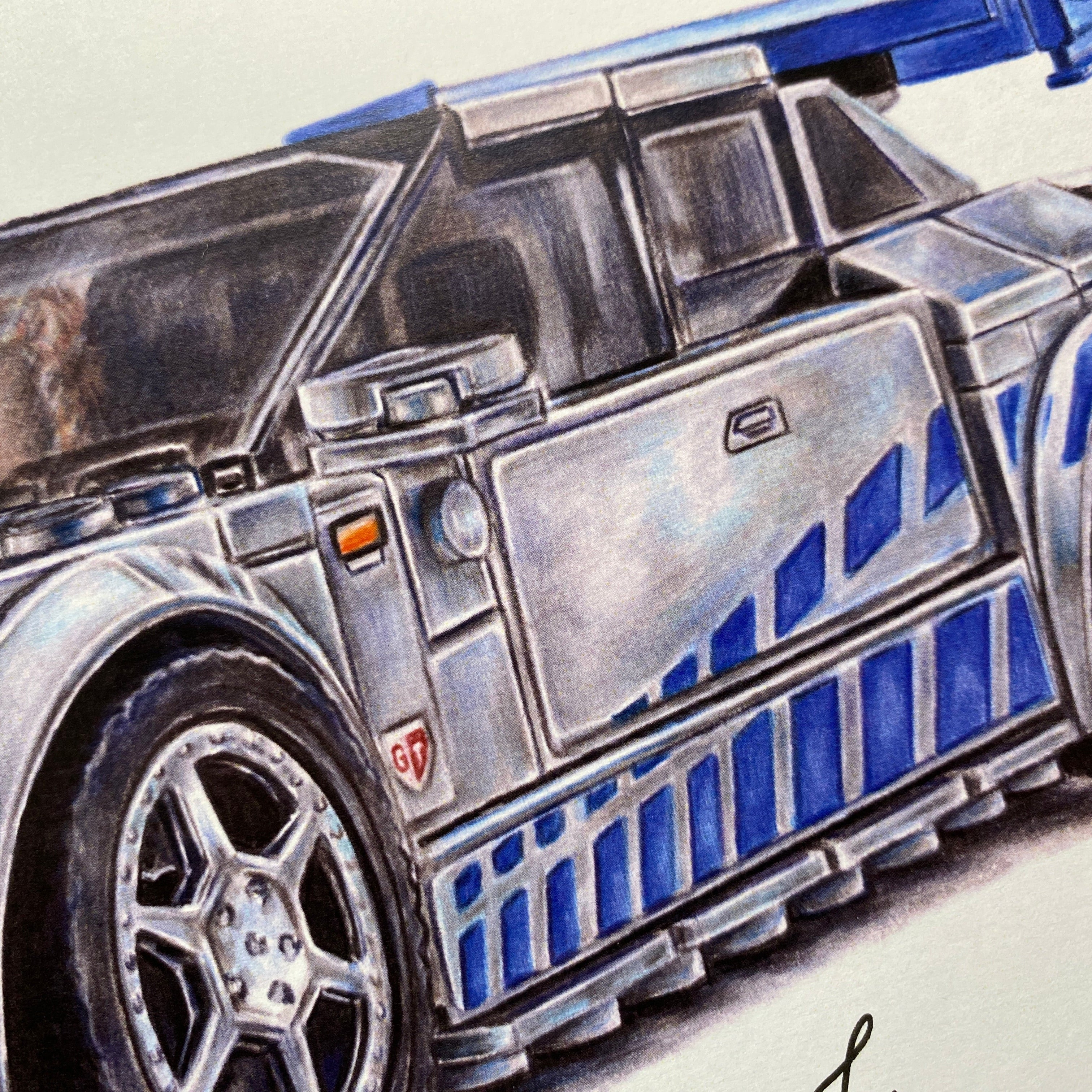 LEGO Nissan Skyline GTR R34 Drawing - PRINT
