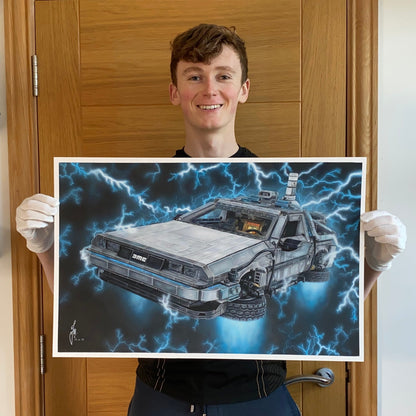 LEGO Delorean Drawing - PRINT