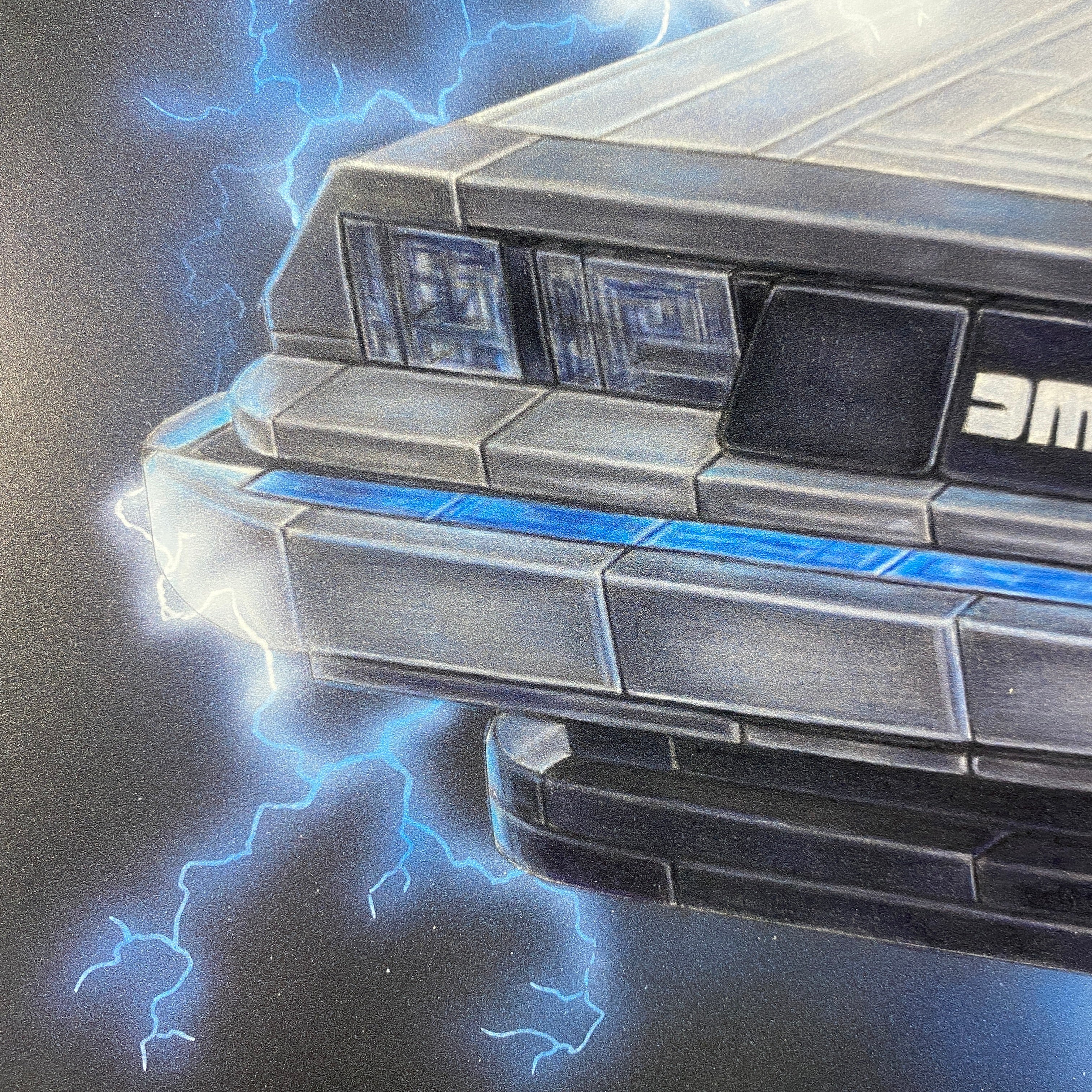 LEGO Delorean Drawing - PRINT