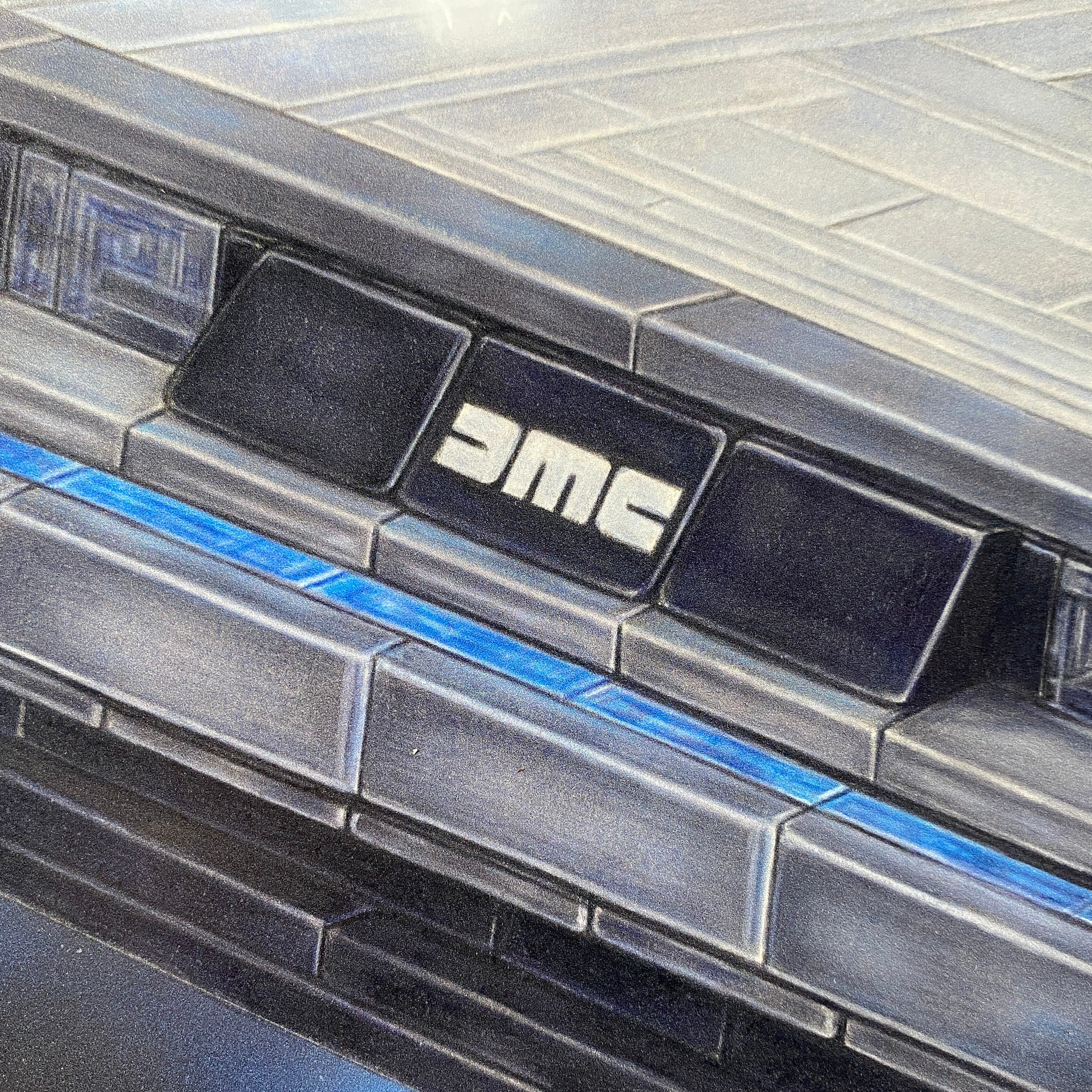 LEGO Delorean Drawing - PRINT