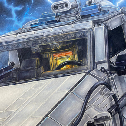 LEGO Delorean Drawing - PRINT