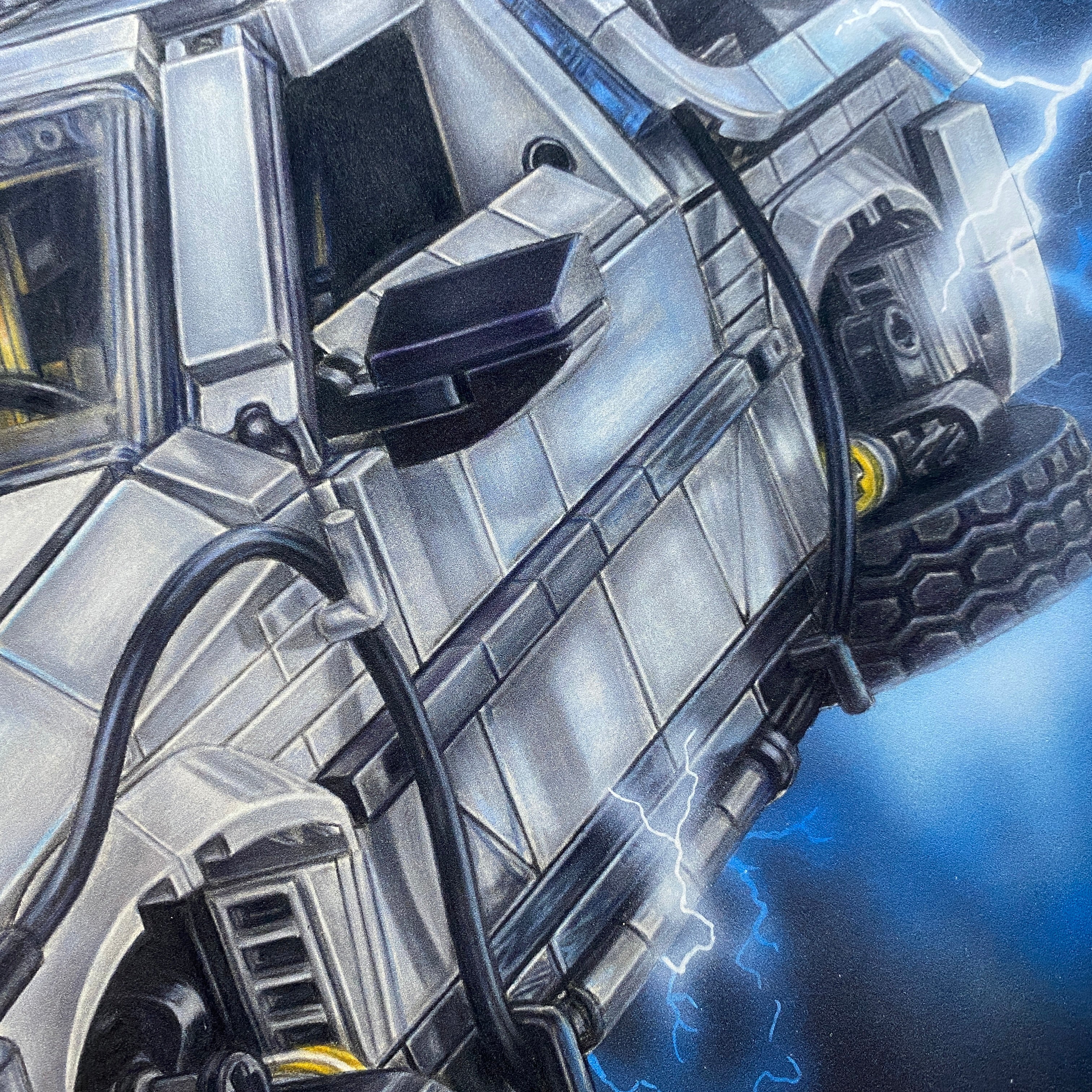 LEGO Delorean Drawing - PRINT