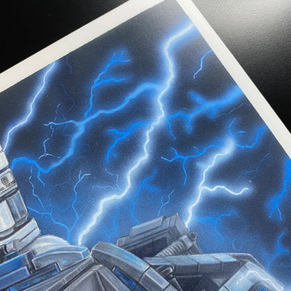 LEGO Delorean Drawing - PRINT