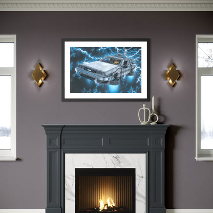 LEGO Delorean Drawing - PRINT