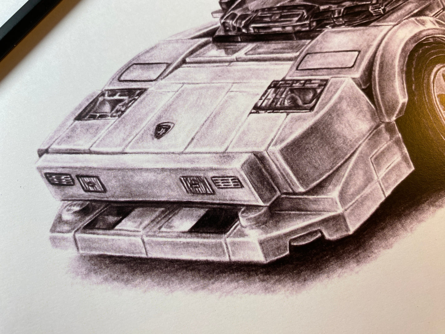 LEGO Lamborghini Countach Graphite Drawing - PRINT