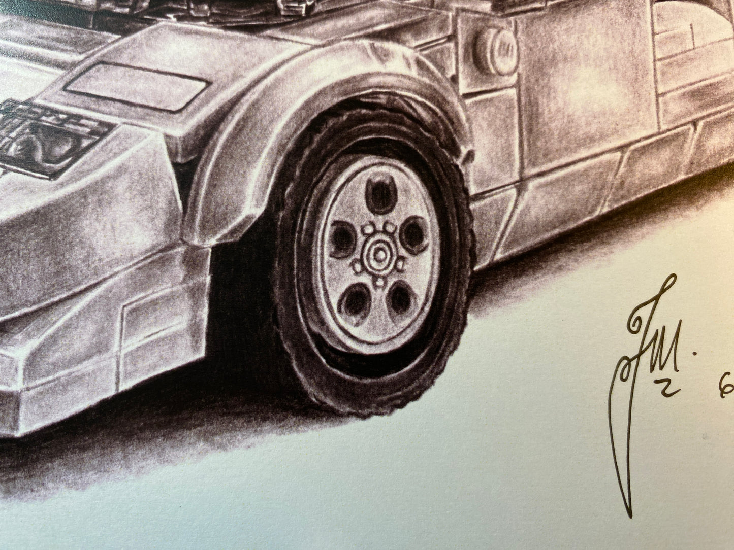 LEGO Lamborghini Countach Graphite Drawing - PRINT