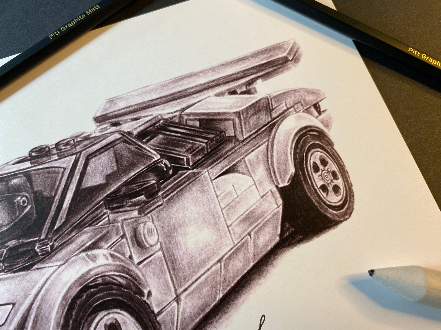 LEGO Lamborghini Countach Graphite Drawing - PRINT