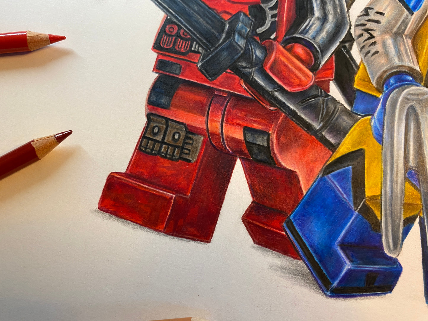 LEGO Deadpool and Wolverine Minifigure Drawing - Print