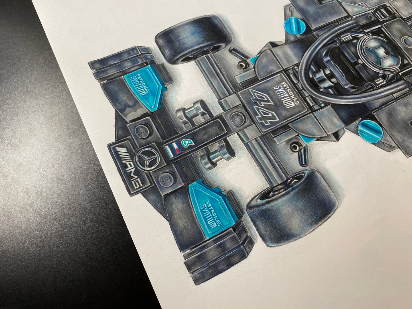 LEGO Mercedes F1 Car Drawing - PRINT