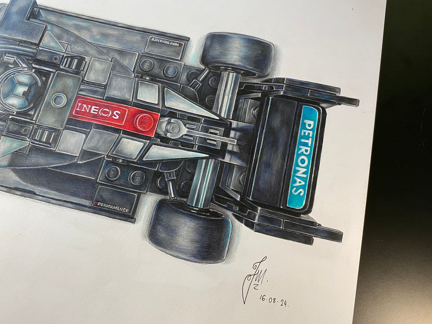 LEGO Mercedes F1 Car Drawing - PRINT