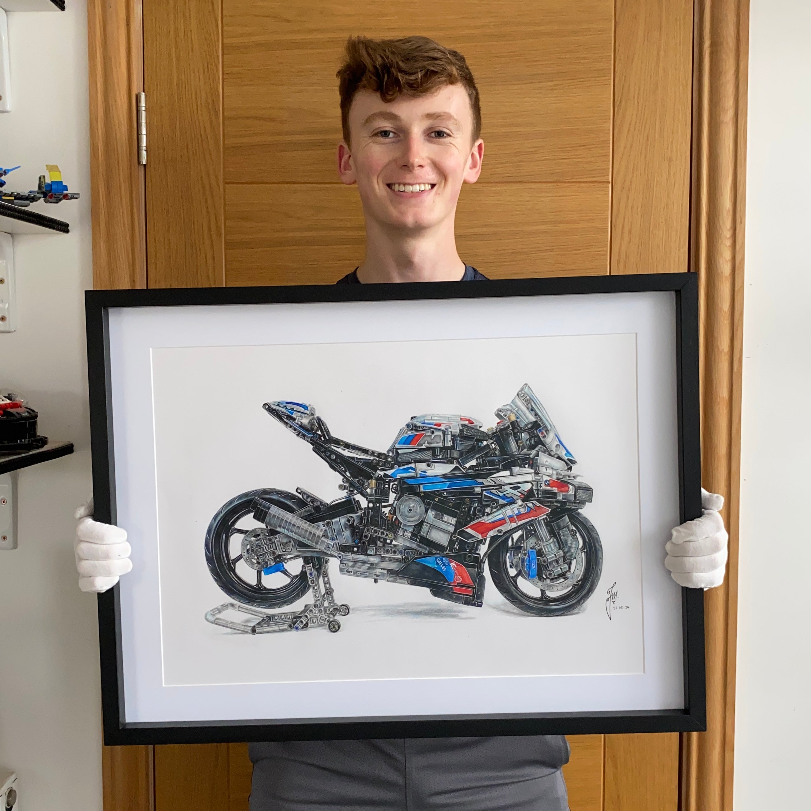 LEGO Technic BMW M1000RR Pencil Drawing - ORIGINAL