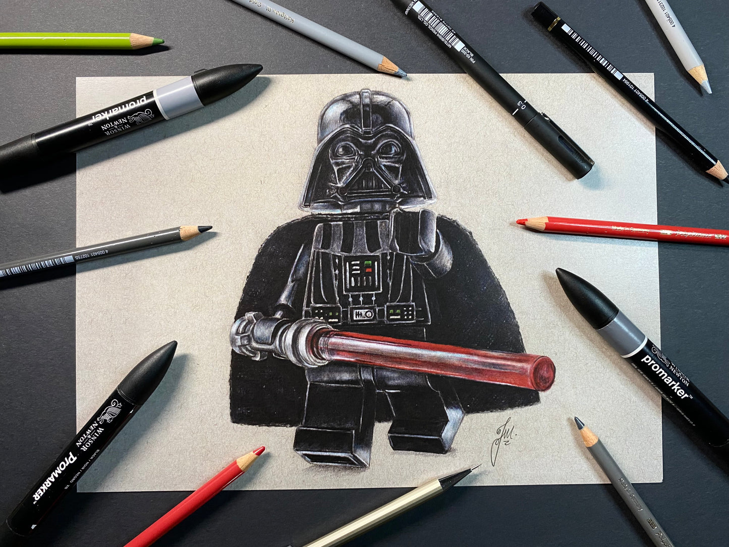 LEGO Darth Vader Minifigure Drawing - PRINT