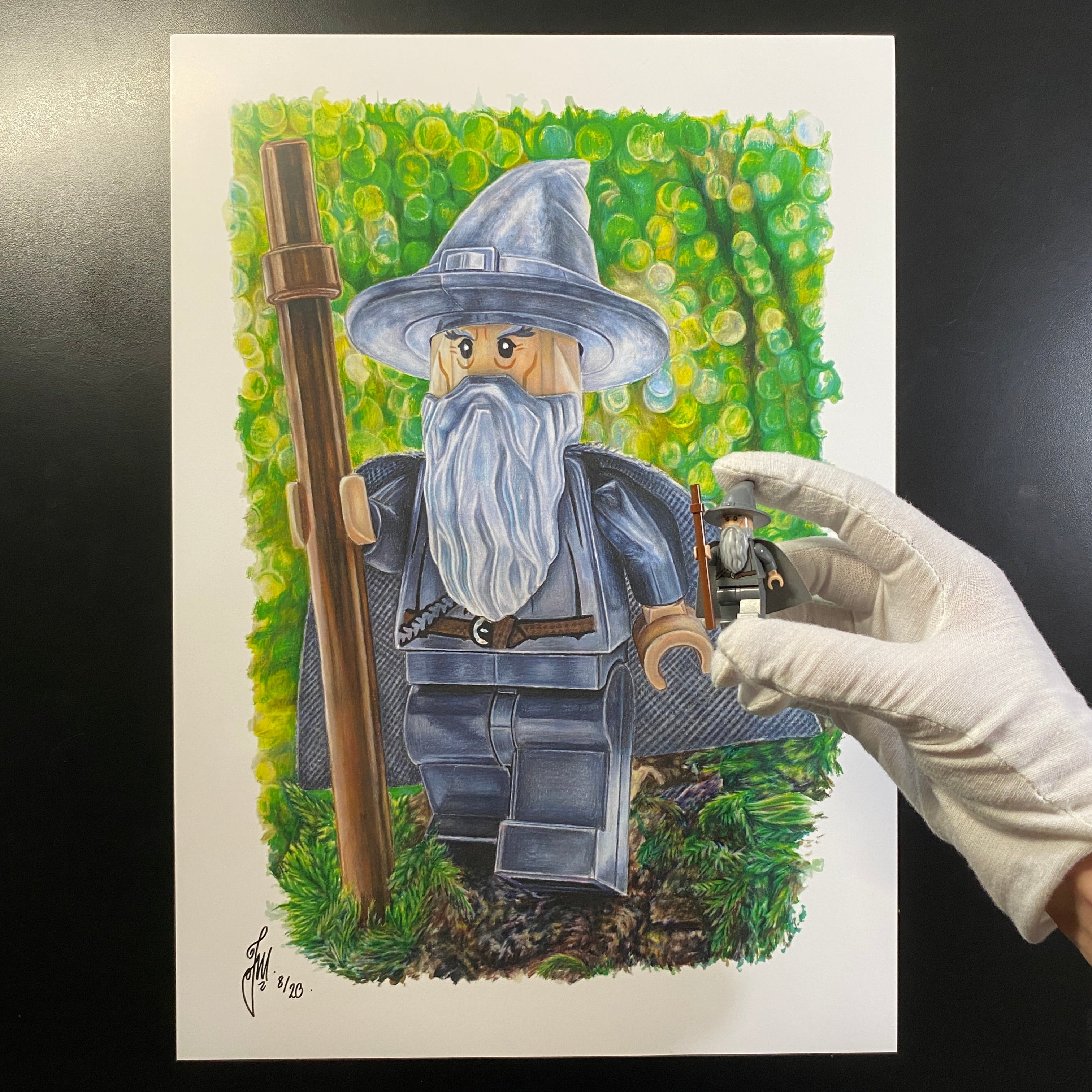 LEGO Gandalf Minifigure Drawing - PRINT