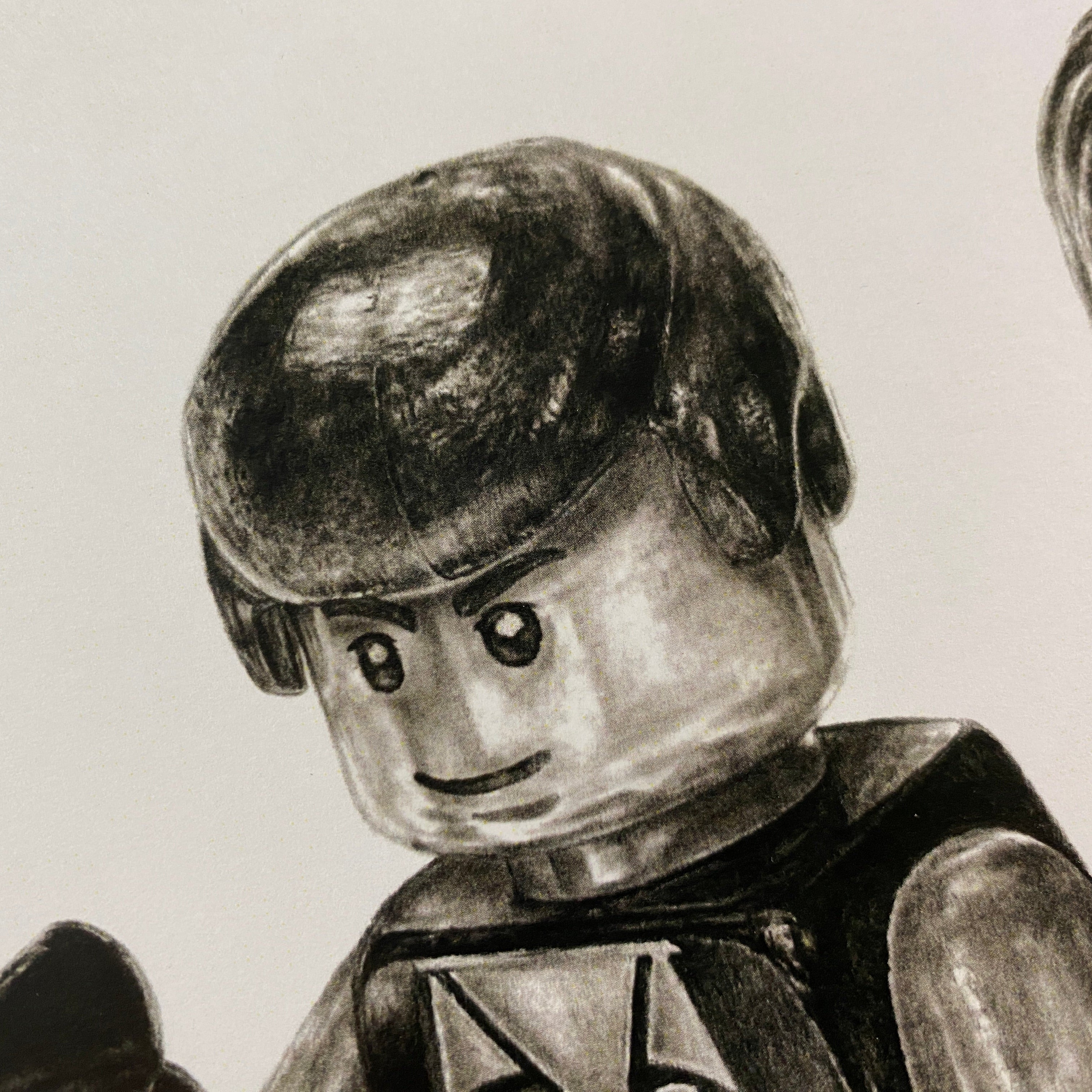 LEGO Han Solo and Chewbacca Graphite Pencil Drawing - PRINT