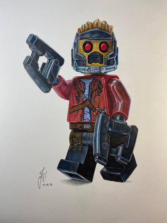 LEGO Starlord Minifigure Drawing - PRINT