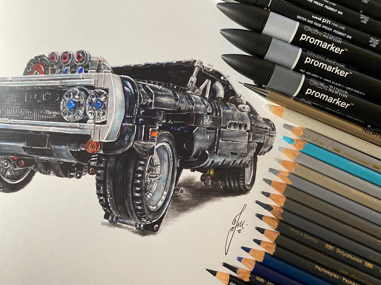 LEGO Technic Dodge Charger Drawing - PRINT