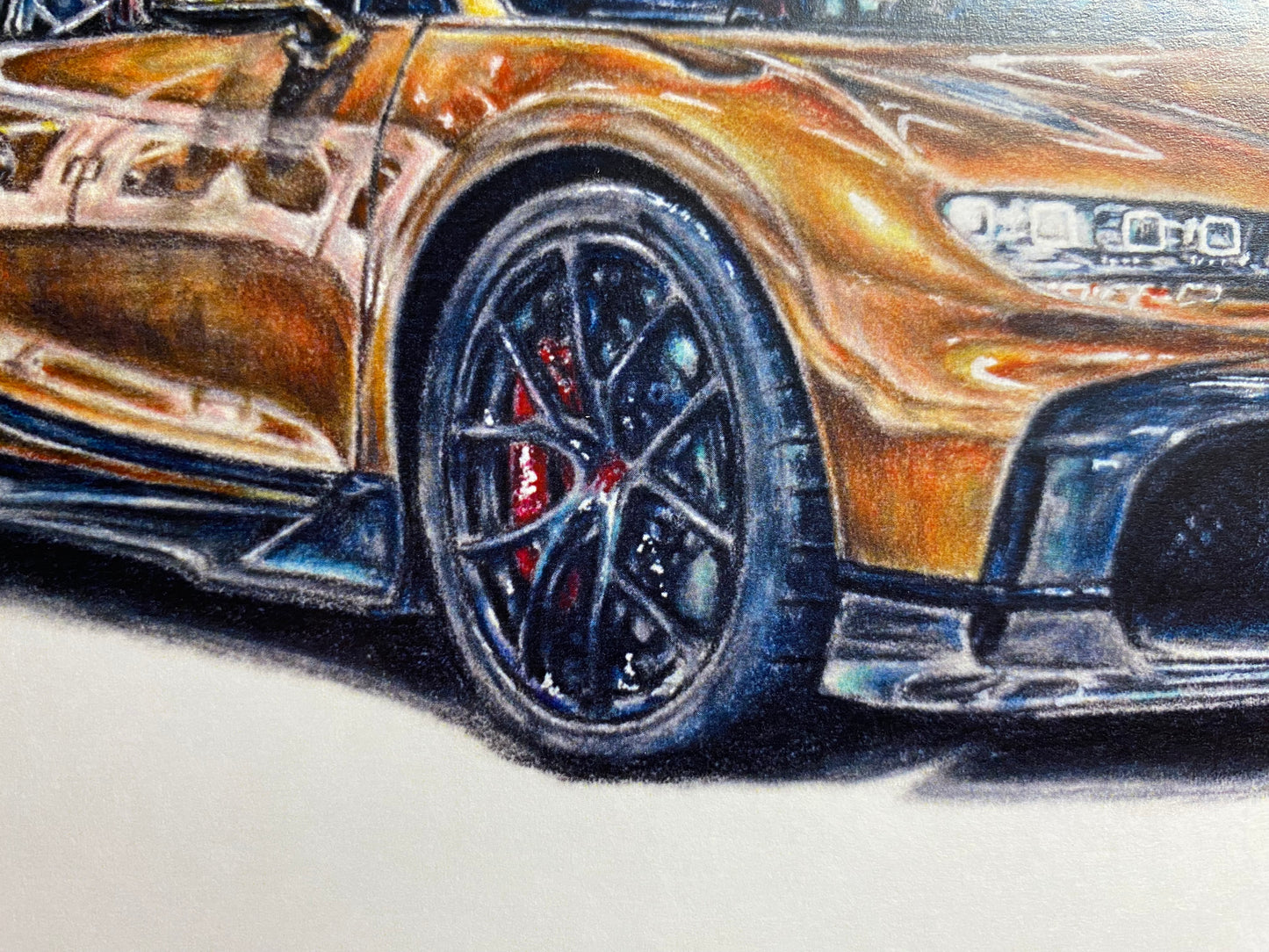 Bugatti Chiron Drawing - Print