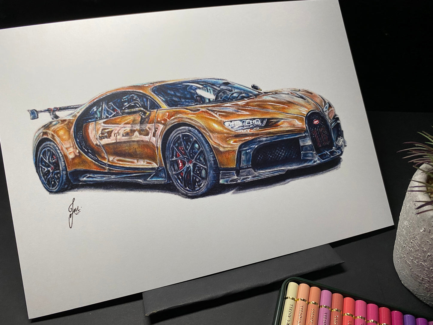 Bugatti Chiron Drawing - Print