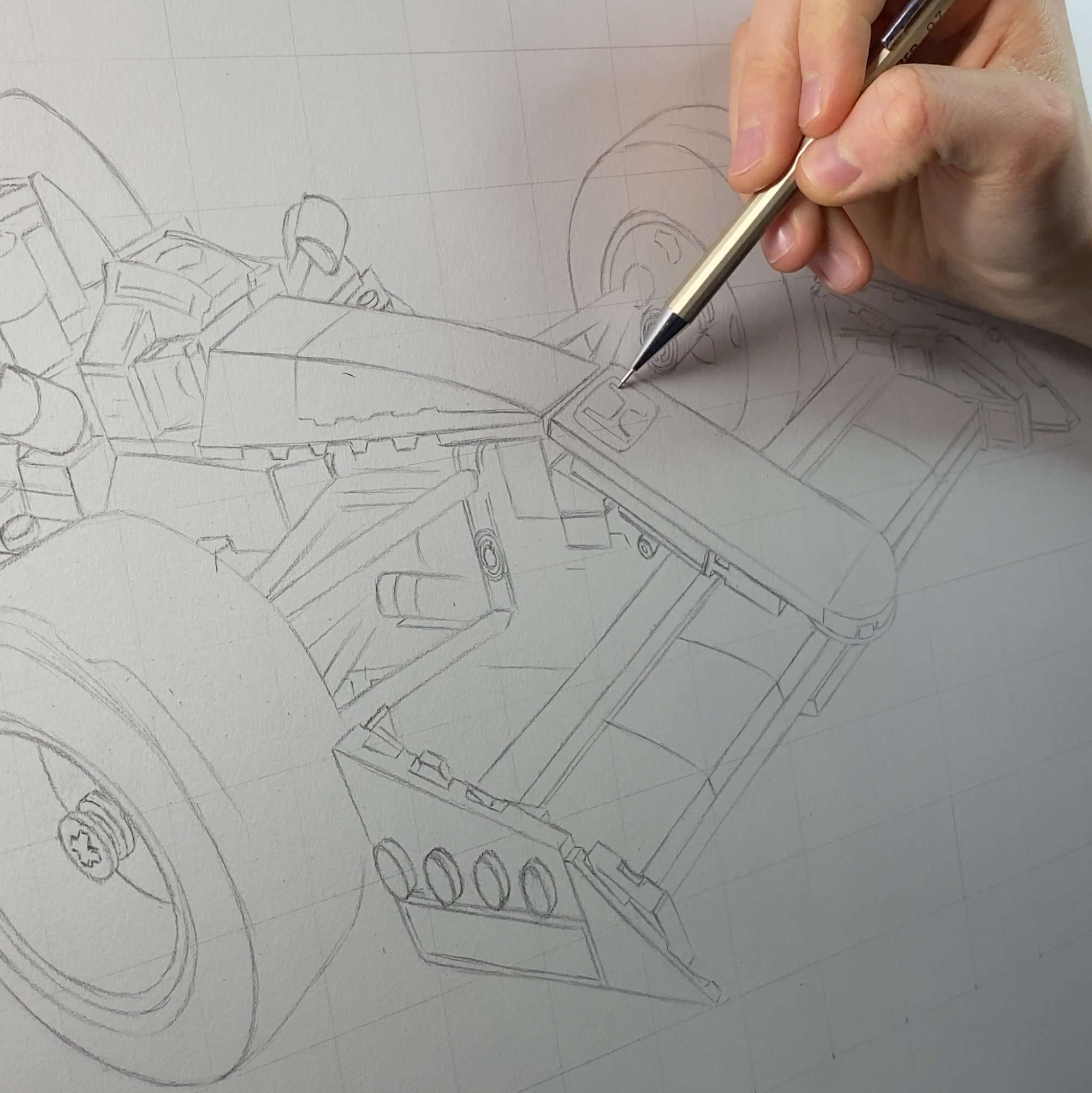 Drawing of LEGO Senna's McLaren MP4/4 F1 Car - PRINT