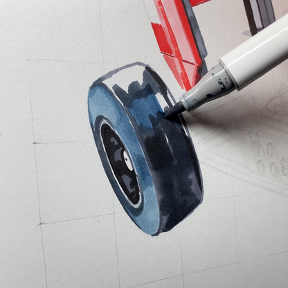 Drawing of LEGO Senna's McLaren MP4/4 F1 Car - PRINT