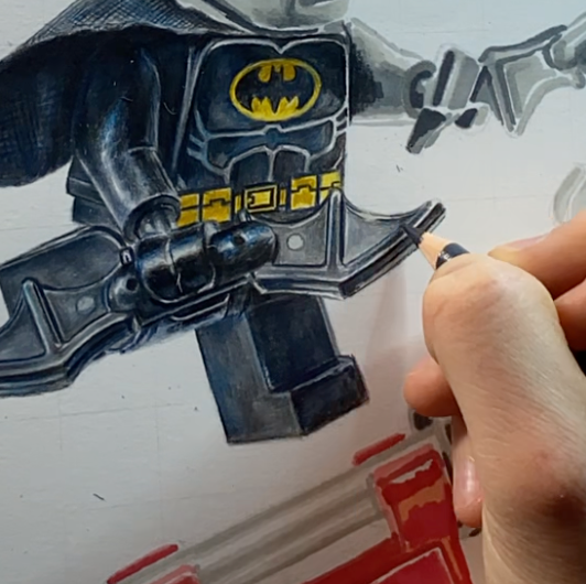 LEGO Batman and Joker Minifigures Drawing - PRINT