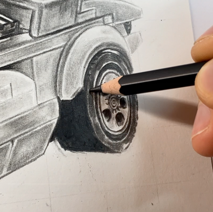 LEGO Lamborghini Countach Graphite Drawing - PRINT