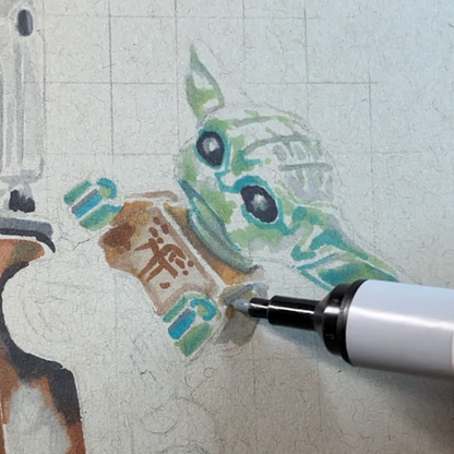 LEGO Mandalorian And Grogu Minifigure Drawing - ORIGINAL