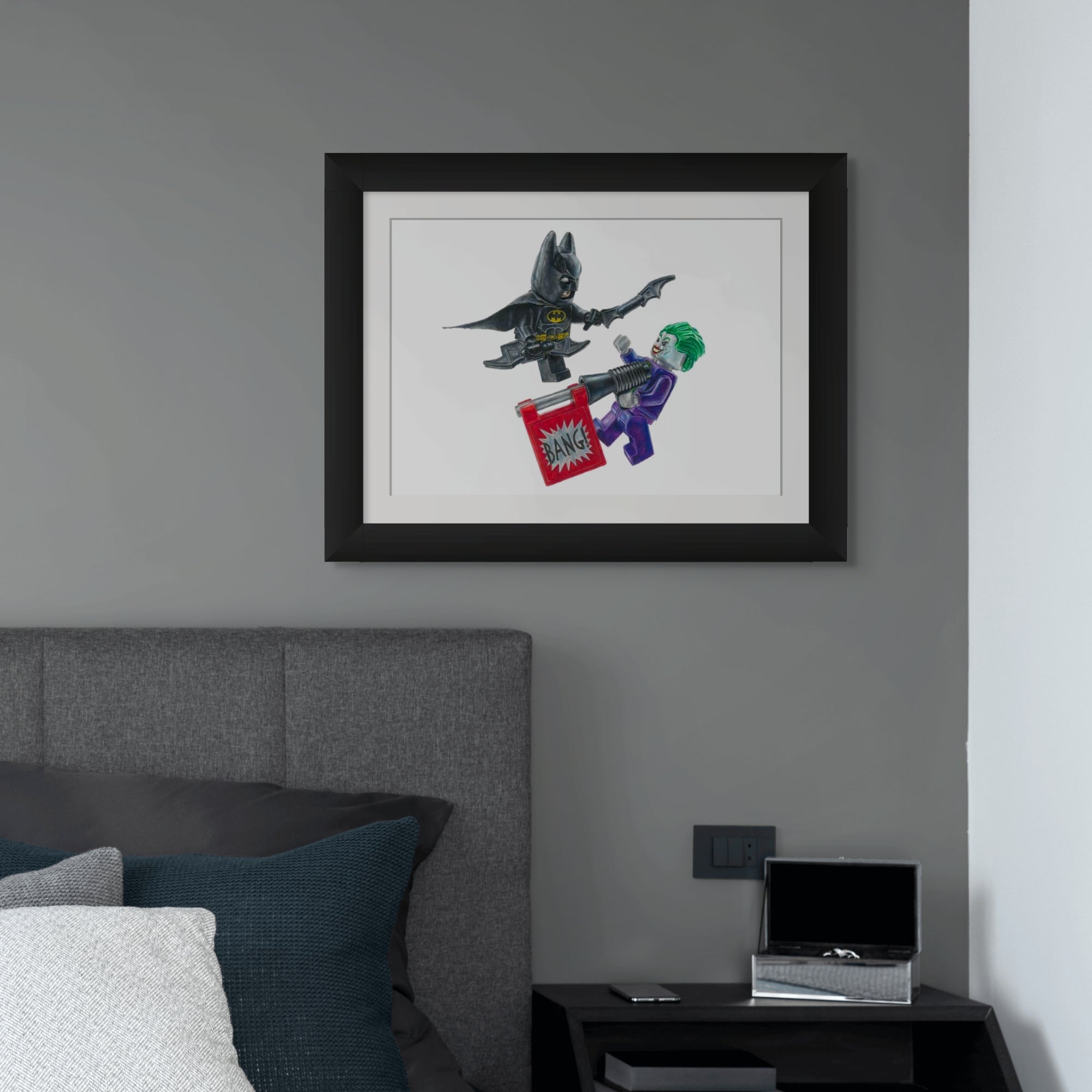 LEGO Batman and Joker Minifigures Drawing - PRINT