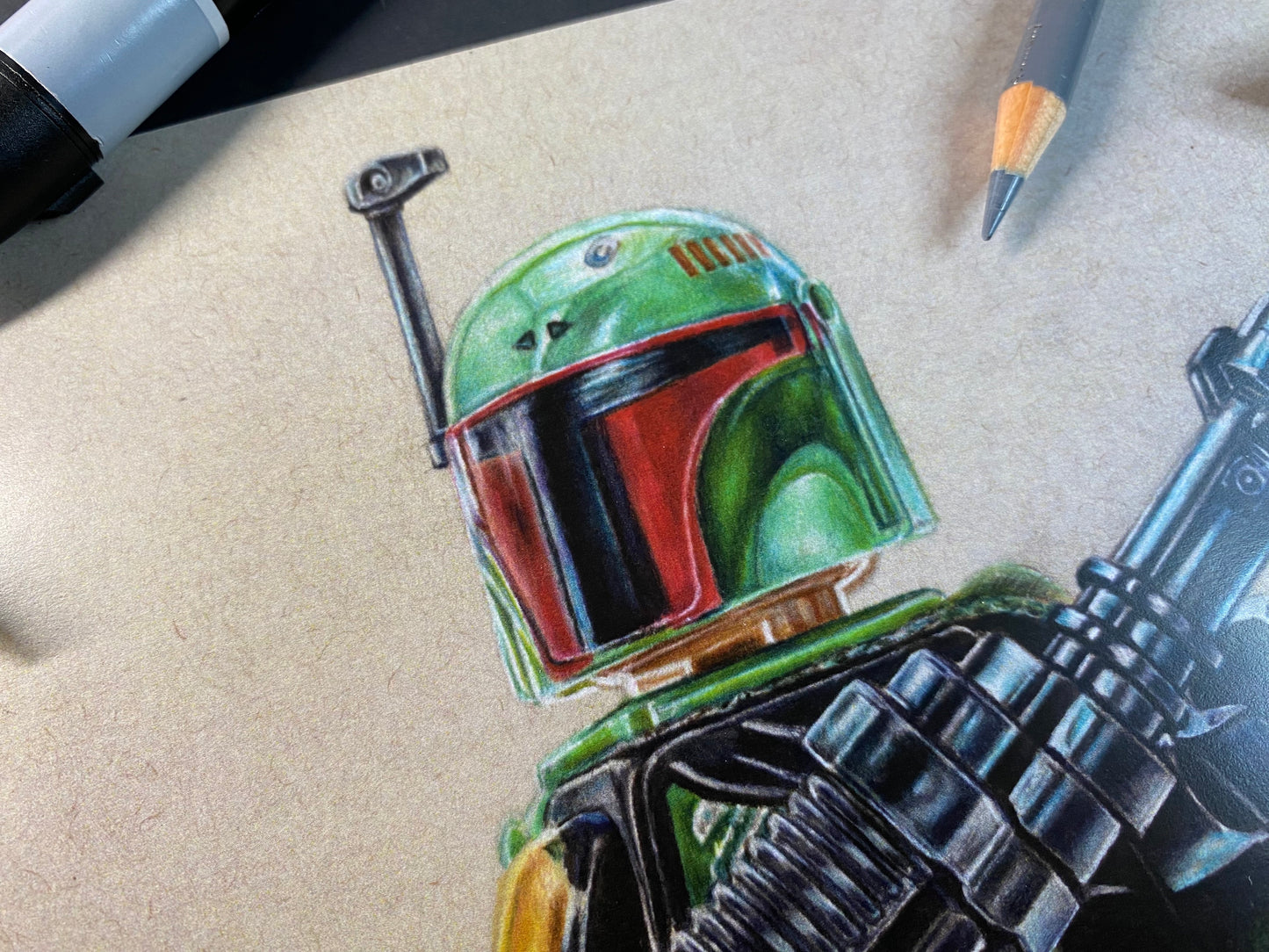 LEGO Boba Fett Minifigure Drawing - PRINT