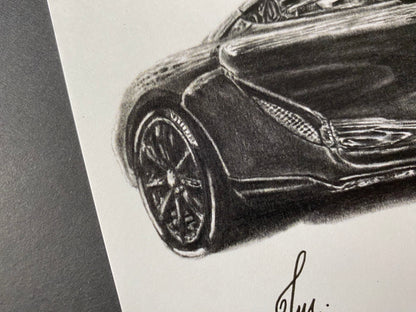 limited edition art print of my realistic Koenigsegg Gemera super car drawing by Tom Mothersole