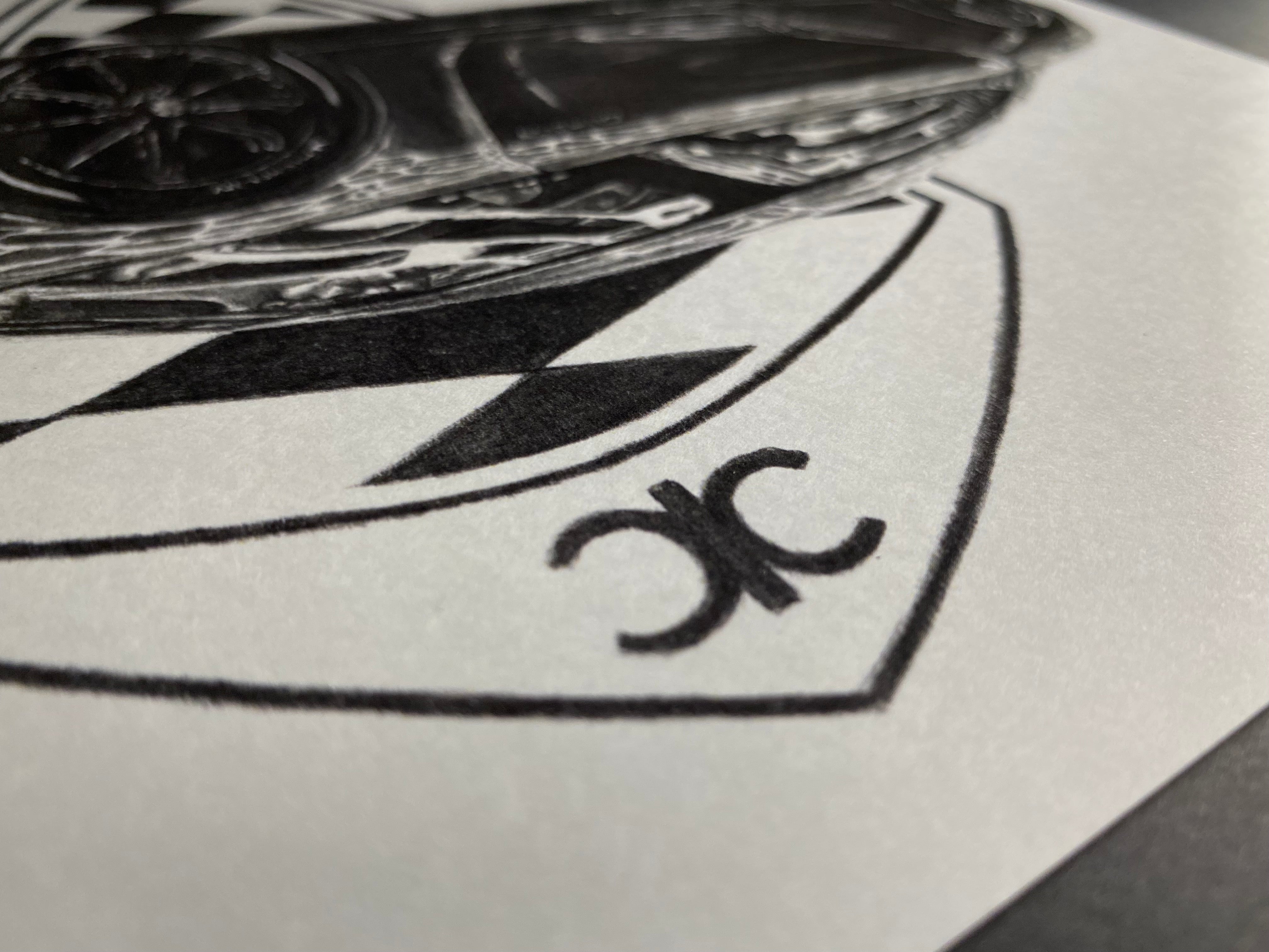 limited edition art print of the Koenigsegg Gemera super car graphite pencil drawing by Tom Mothersole Art