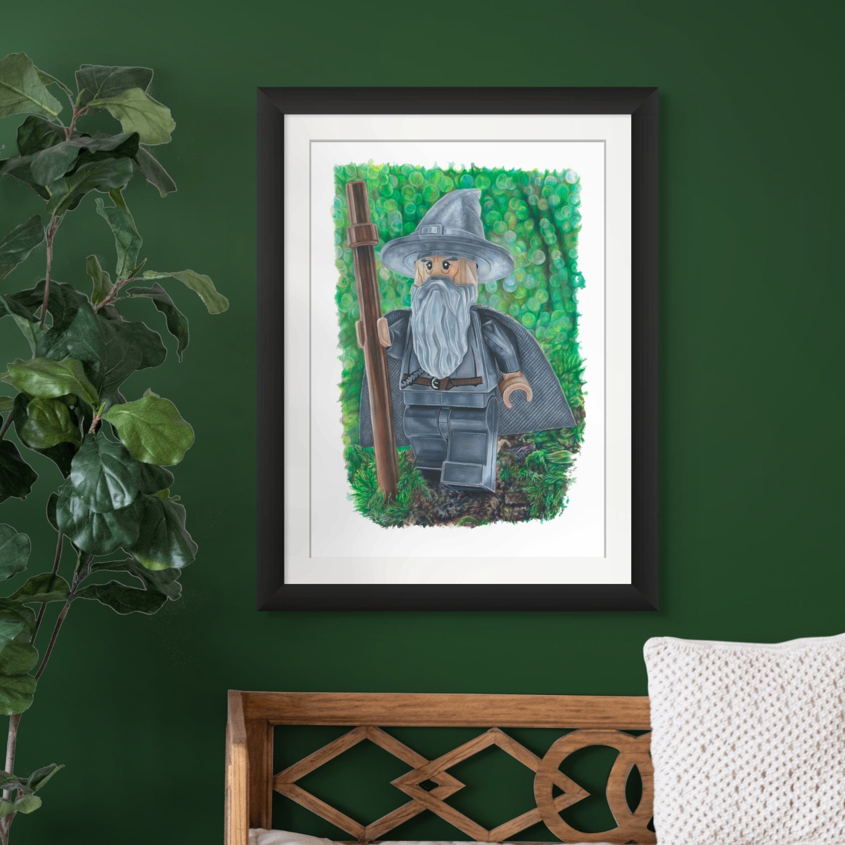 LEGO Gandalf Minifigure Drawing - PRINT