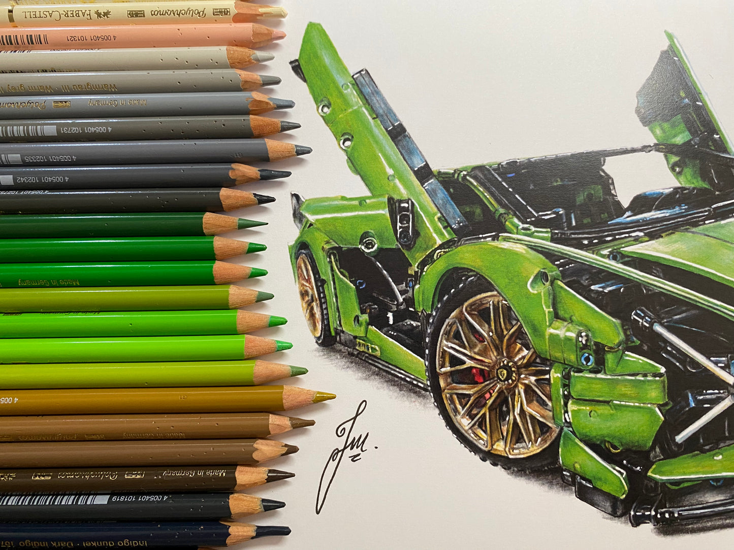 LEGO Technic Lamborghini Sian FKP 37 Drawing -PRINT