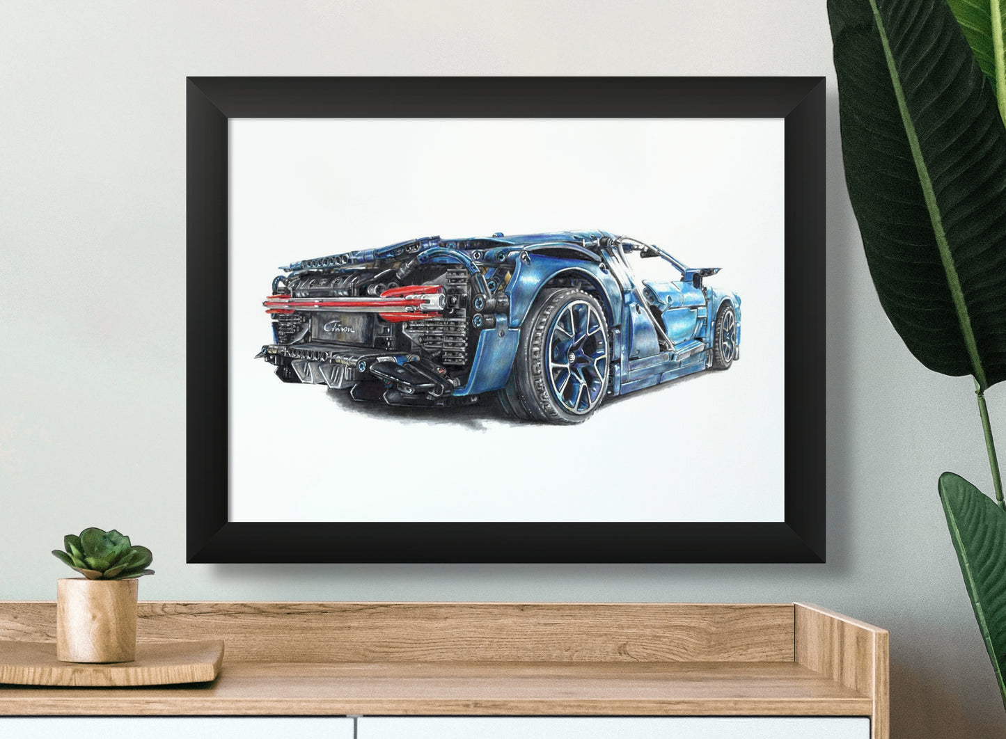 LEGO Technic Bugatti Chiron Drawing - PRINT