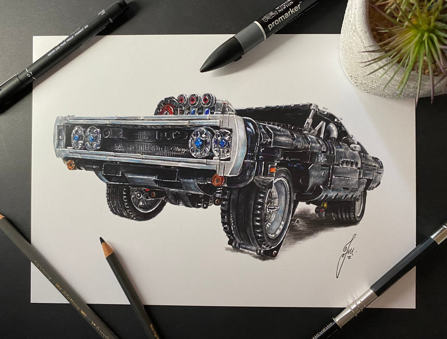 LEGO Technic Dodge Charger Drawing - PRINT