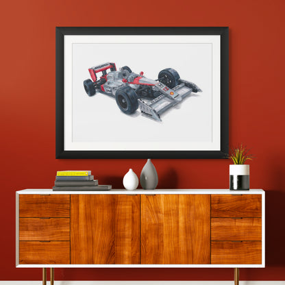 Drawing of LEGO Senna's McLaren MP4/4 F1 Car - PRINT