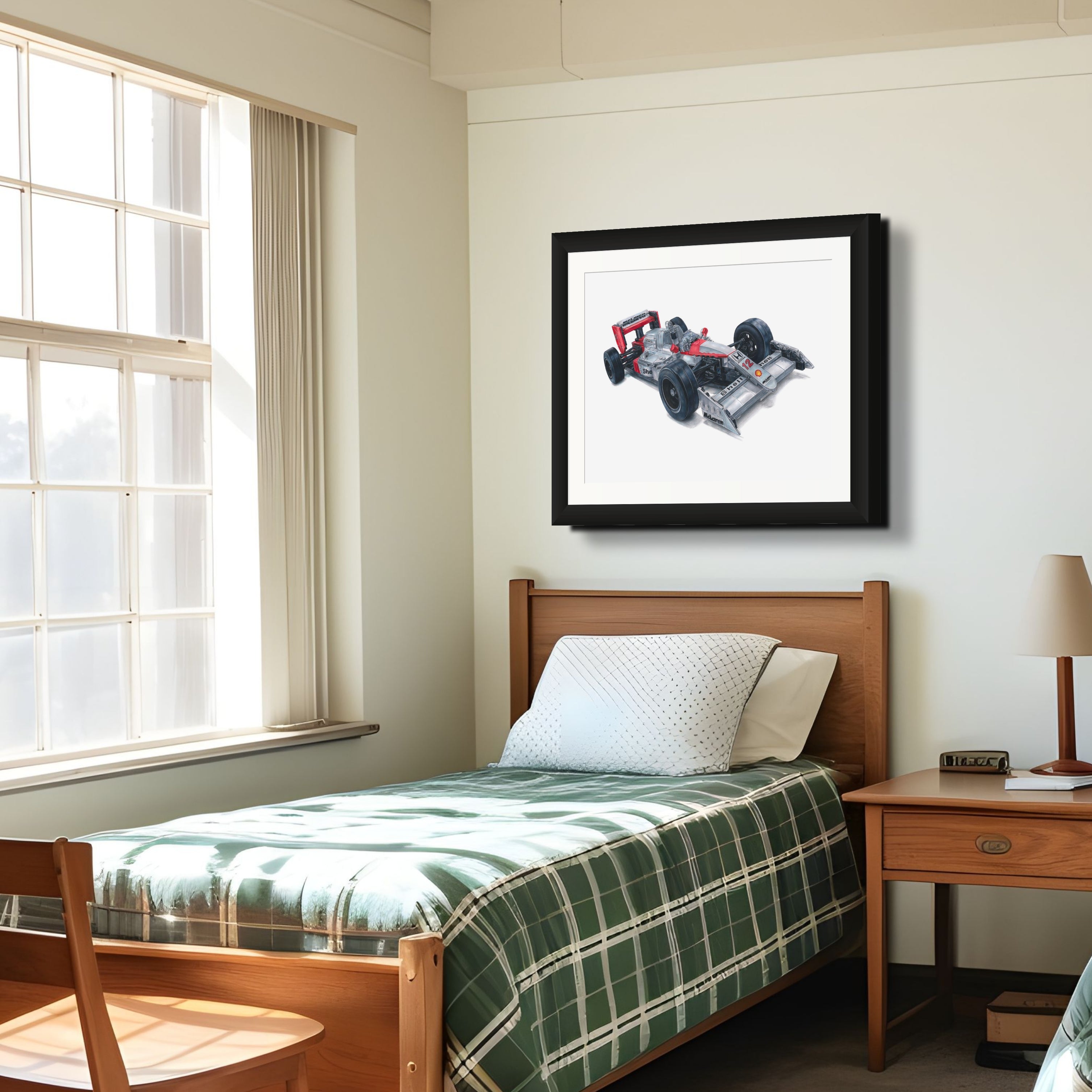 Drawing of LEGO Senna's McLaren MP4/4 F1 Car - PRINT