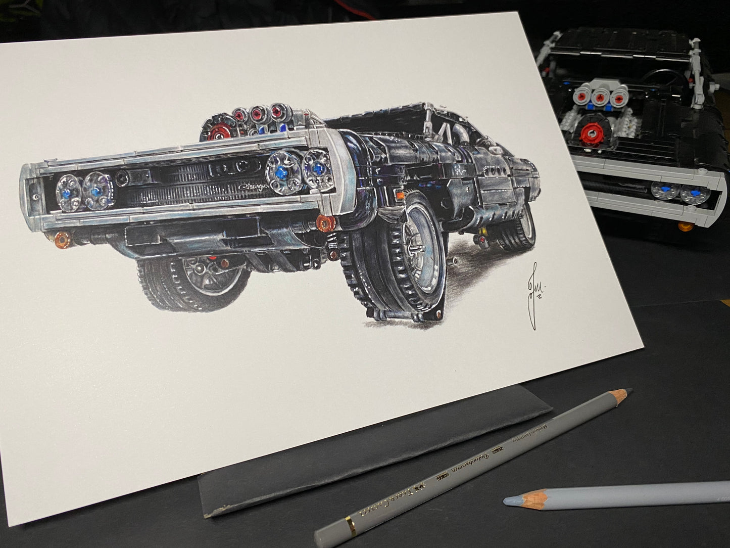 LEGO Technic Dodge Charger Drawing - PRINT