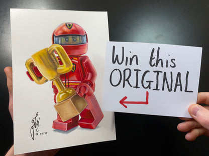 original drawing of the LEGO Ferrari F1 car driver
